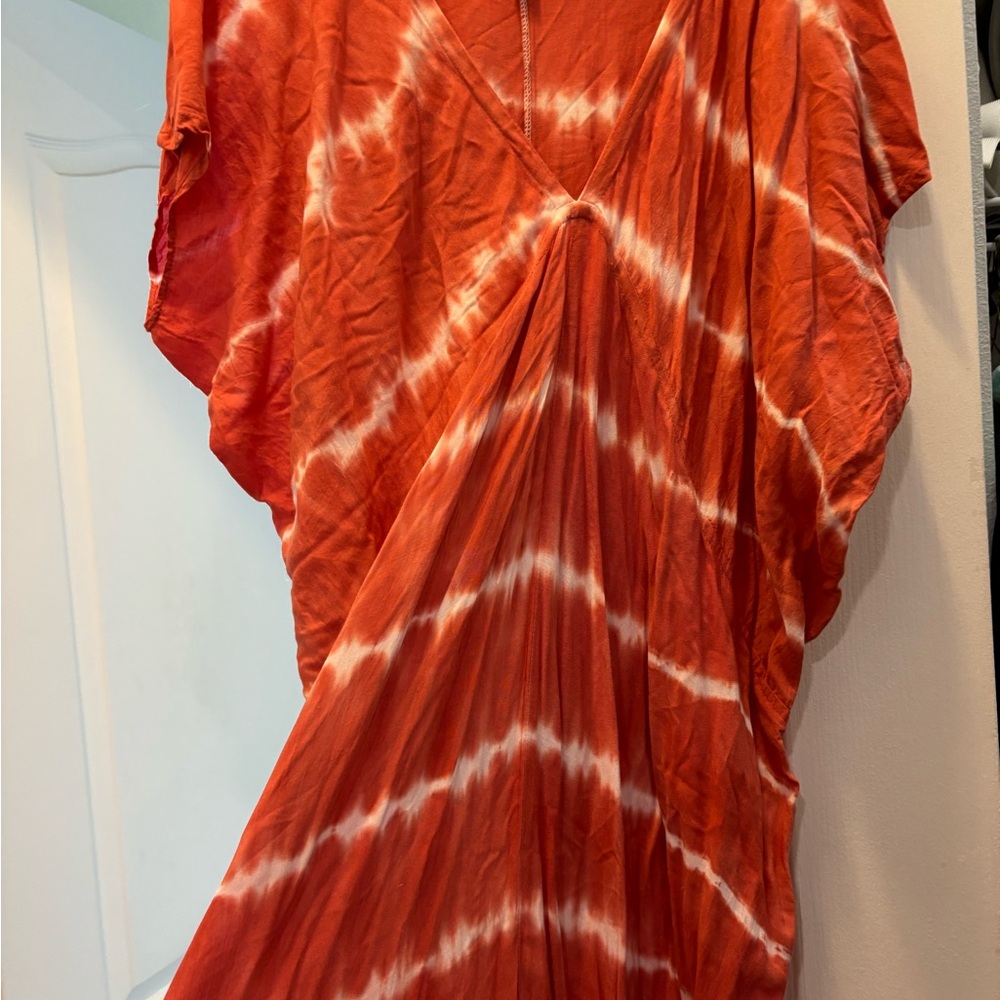 Orange Tie-Dye Maxi Dress